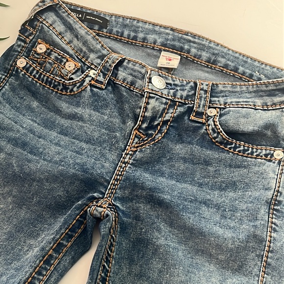 True Religion women’s Stella Mid rise skinny cable stitch jeans size 26 - Picture 4 of 13